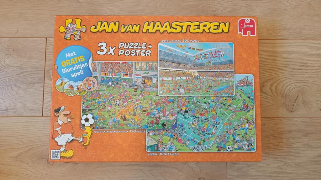 Jan van Haasteren 3x - Voetbal Puzzel, Ophalen, 500 t/m 1500 stukjes, Zo goed als nieuw, Legpuzzel