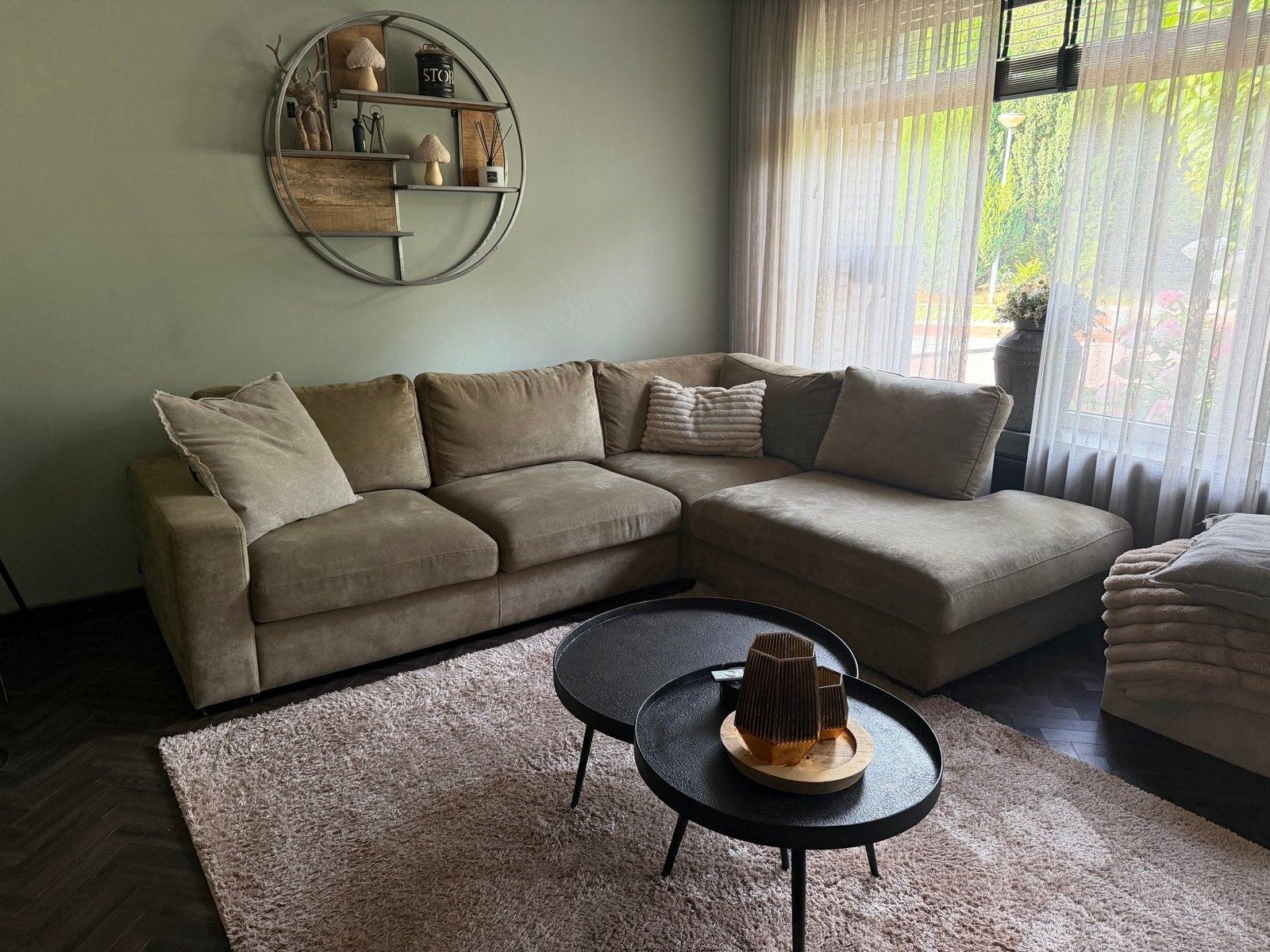 Urban Sofa Nieuwstraat Hoekbank - Mosgroen, Zo goed als nieu, Ophalen, Zo goed als nieuw, Stof