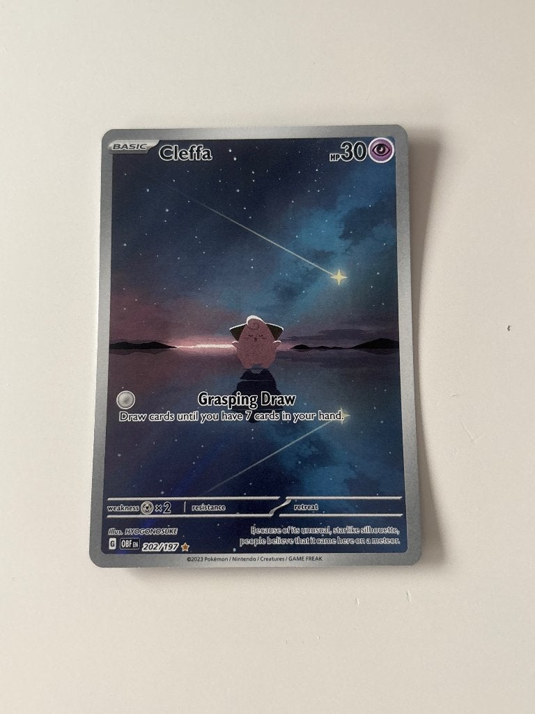 Cleffa 202/197 IR obsidian flames, Ophalen, Zo goed als nieuw, Losse kaart, Foil