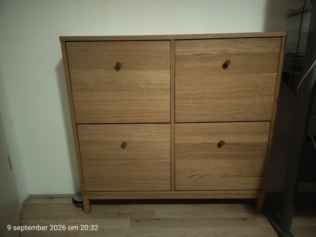 Compacte schoenenkast, 4-vaks, Ophalen, Gebruikt, Met klep(pen), 50 tot 100 cm