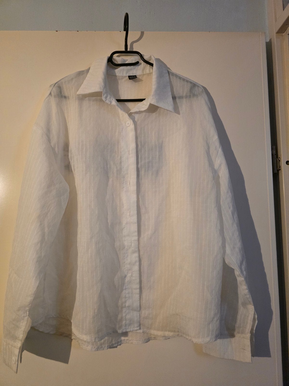 Witte transparante blouse van SHEIN - Maat L, Wit, Maat 42/44 (L), Ophalen of Verzenden, Zo goed als nieuw