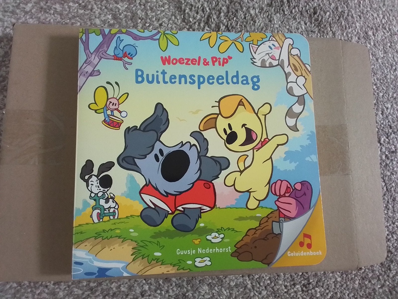 Woezel & Pip Buitenspeeldag Geluidenboek, Boeken, Ophalen of Verzenden, Gelezen, Guus nederhorst, 1 tot 2 jaar