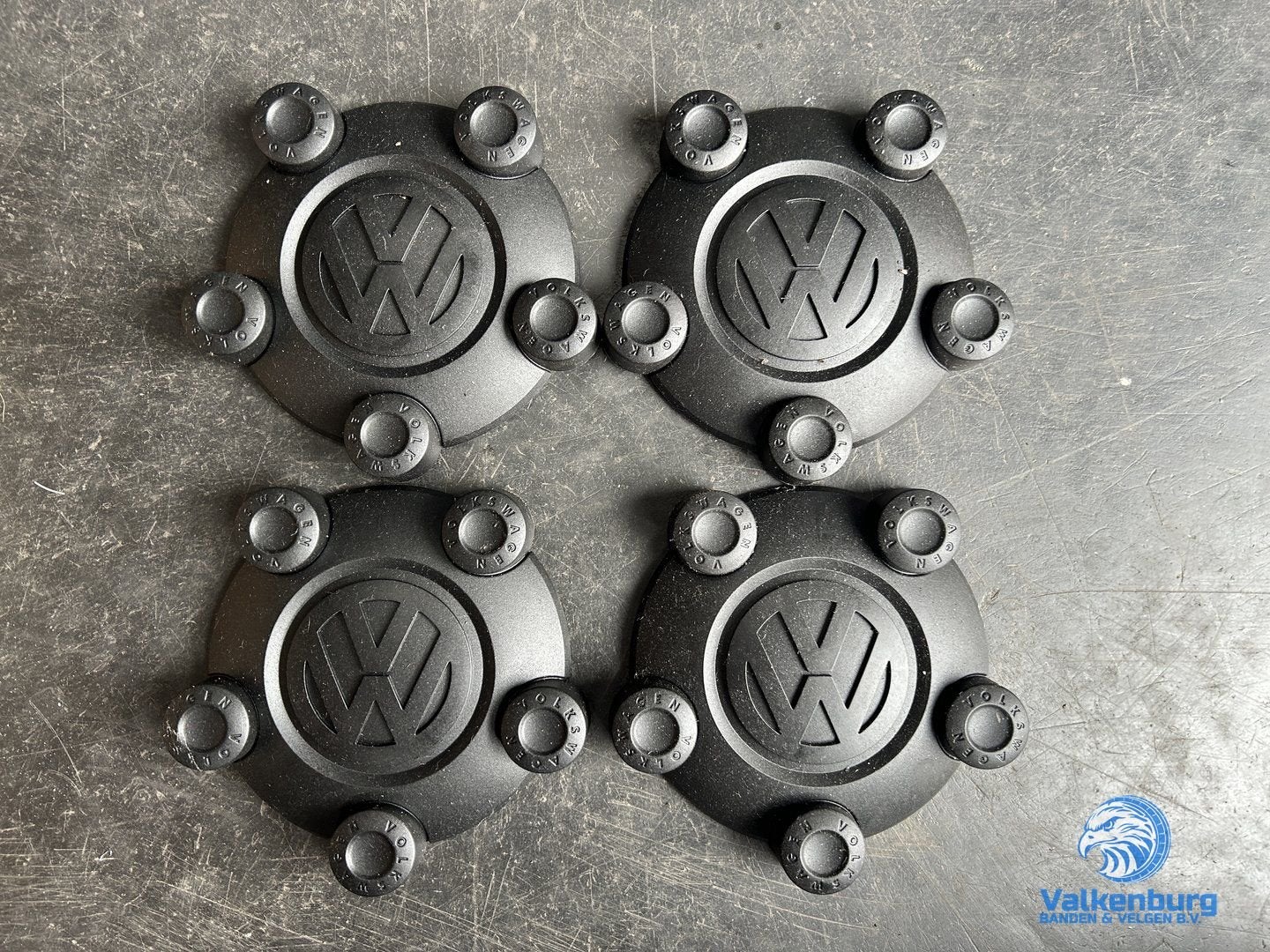 ORIGINELE VW Volkswagen Caddy naafkap naafdop set zwart, Gebruikt, -, Verzenden, -
