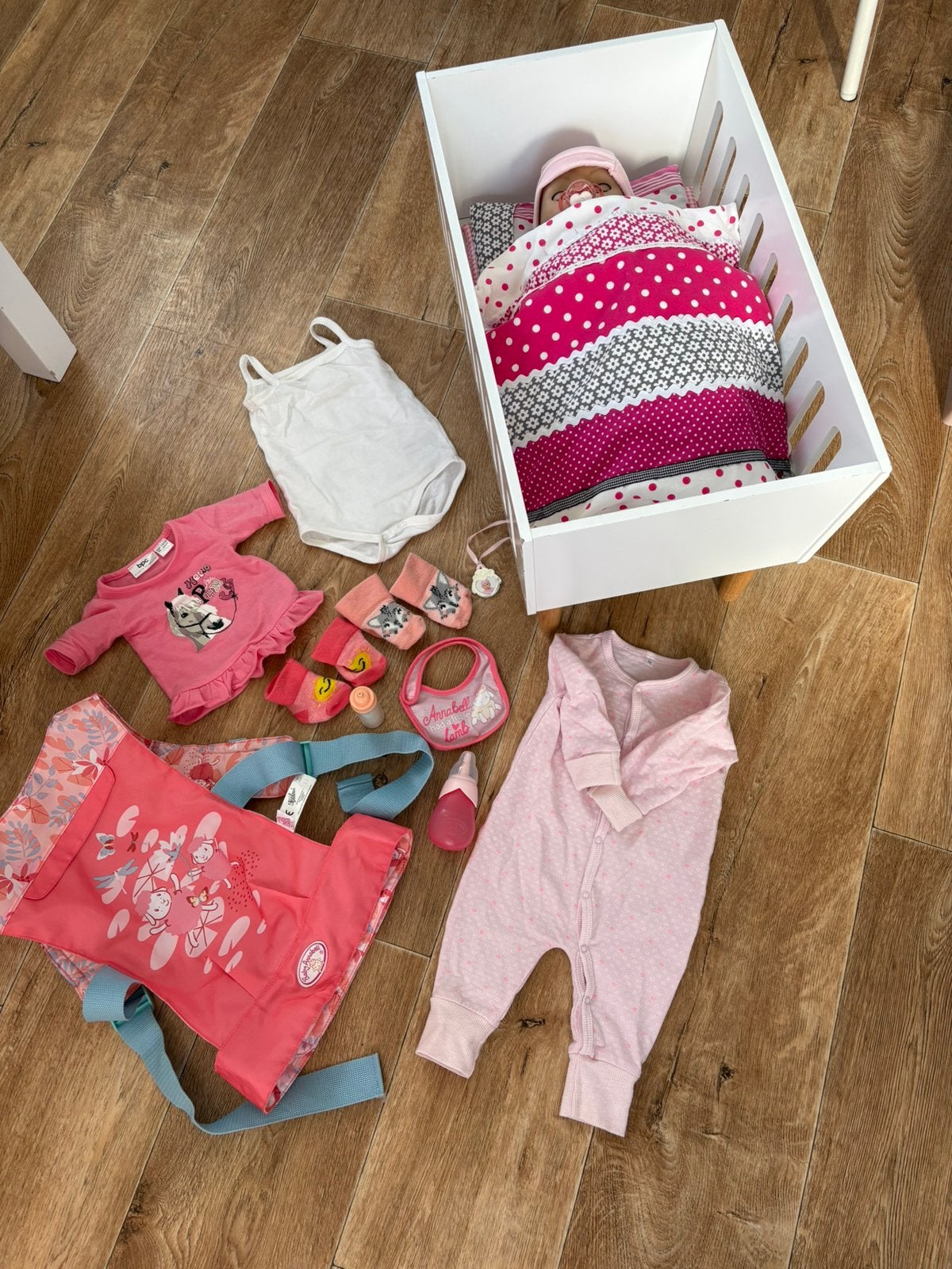 Complete set Baby Annabell Zapf met bedje Bandits & Angels, Ophalen of Verzenden, Gebruikt, Babypop