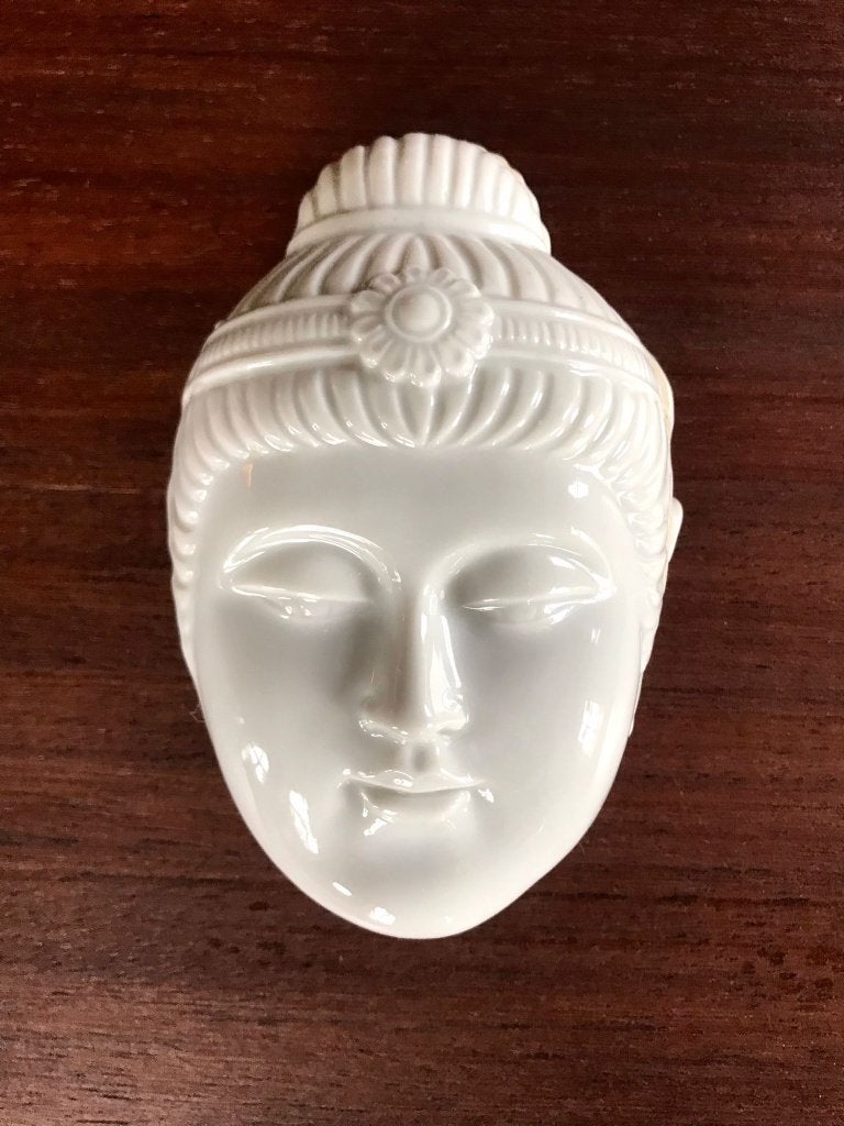Vintage porseleinen doosje met Ko-Omote Noh-masker, Ophalen of Verzenden, Zo goed als nieuw