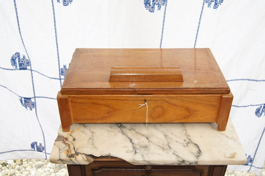 BHouten kist met deksel, Ophalen of Verzenden, Hout, Houtsnijwerk