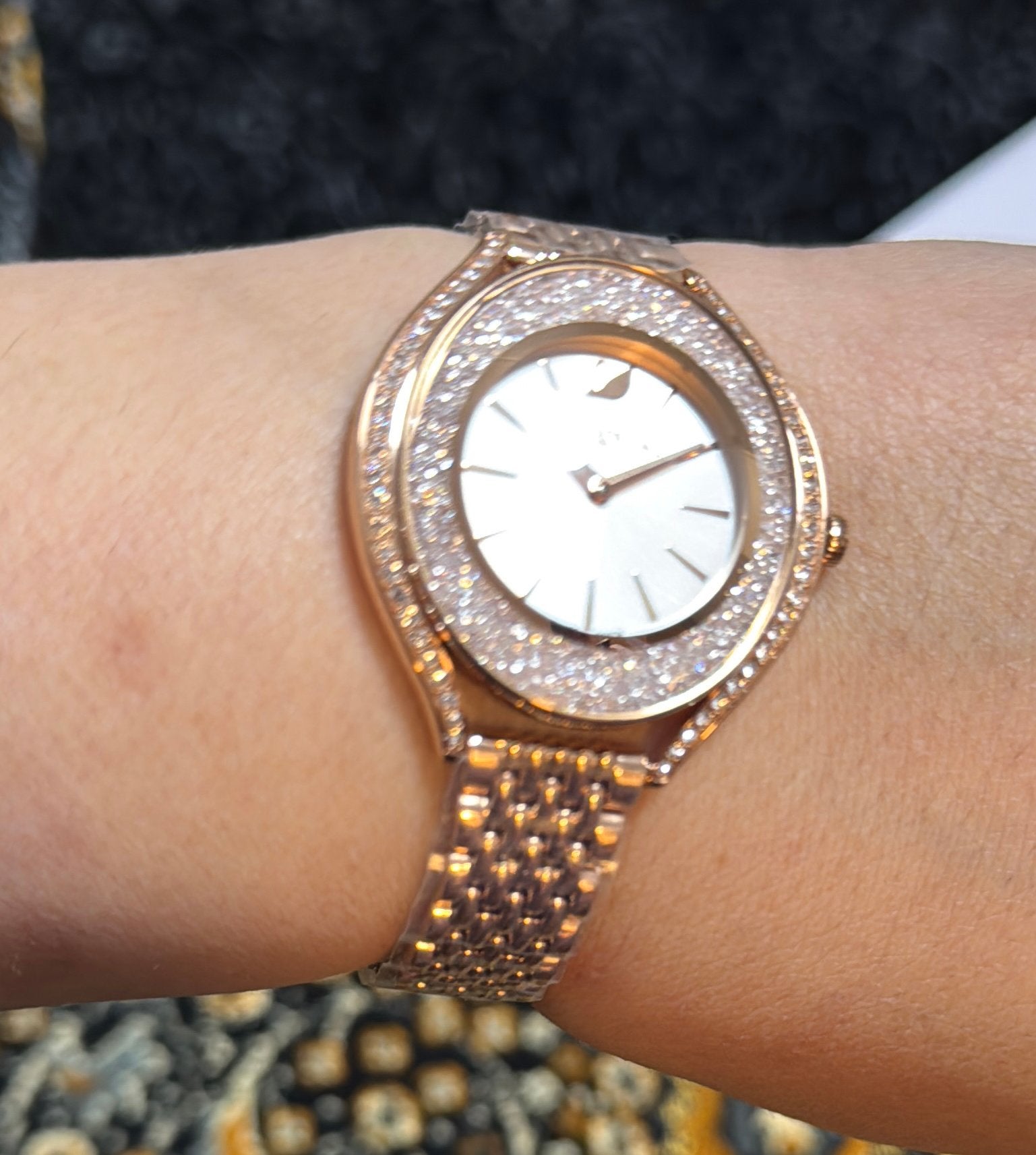 Swarovski Polshorloge met Strass - nieuw, Polshorloge, Zo goed als nieuw, Met strass, Ophalen