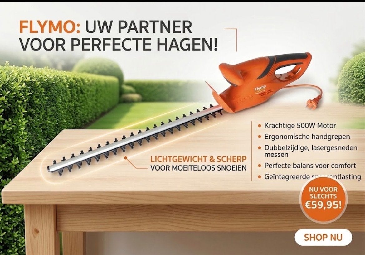 Nieuwe elektrische heggenschaar - Flymo, Ophalen of Verzenden, Nieuw, Elektrisch