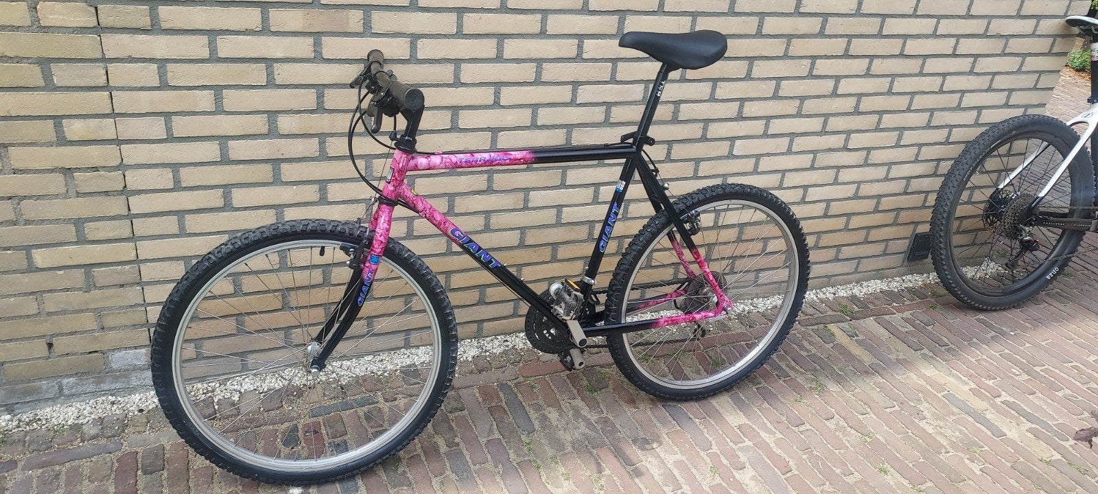 Vintage Giant Terrago Mountainbike - Roze/Zwart, 21 speed, Fietsen en Brommers, Ophalen, Velgrem, 49 tot 53 cm, Giant