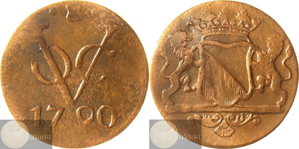 V.O.C. - Utrecht - Duit 1790 - Klein muntmeesterteken, Postzegels en Munten, Ophalen of Verzenden, Vóór koninkrijk, Overige waardes