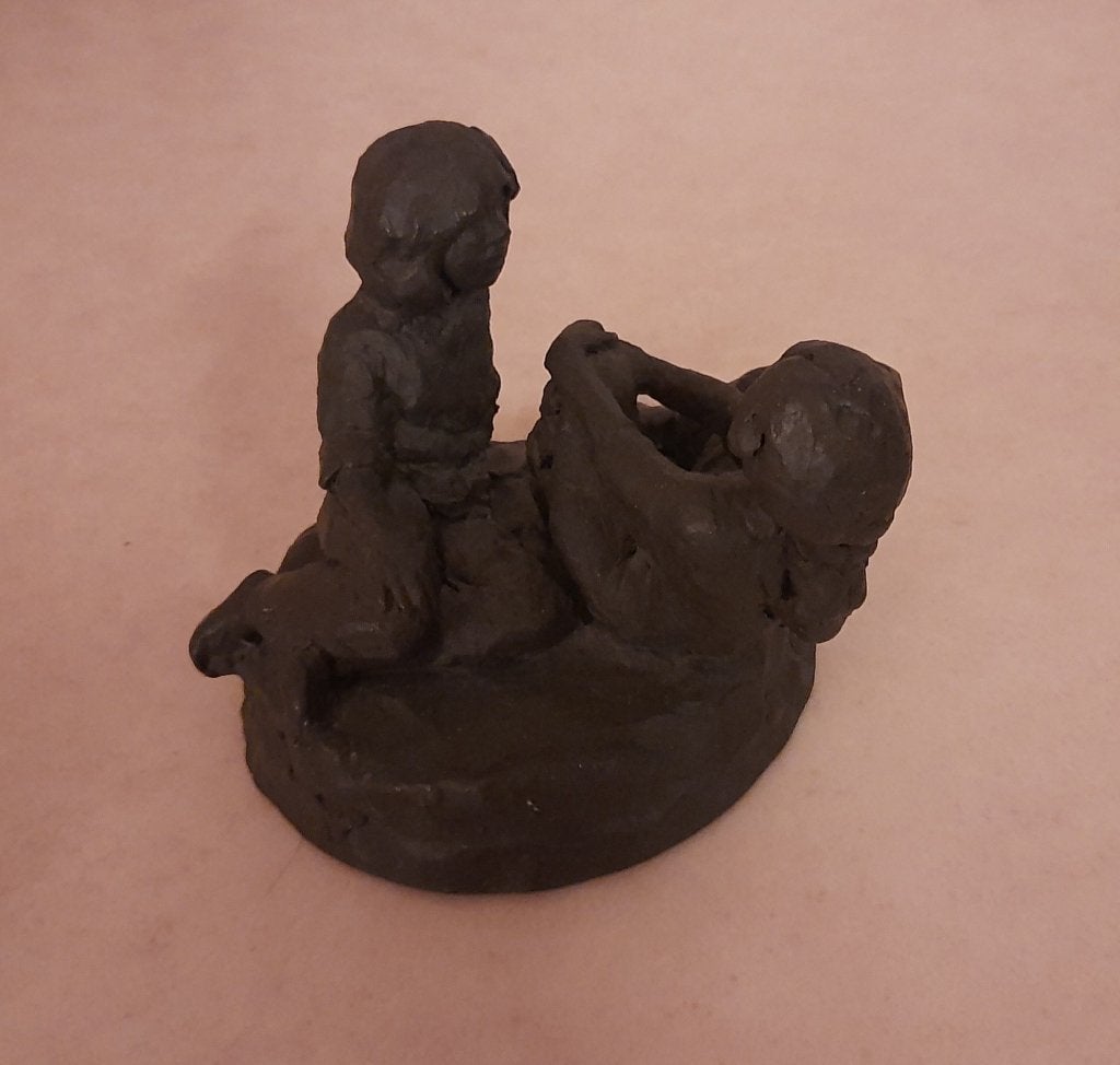 Bronzen beeld "Vriendschap", Groep mensen, Minder dan 20 cm, Ophalen of Verzenden, Brons