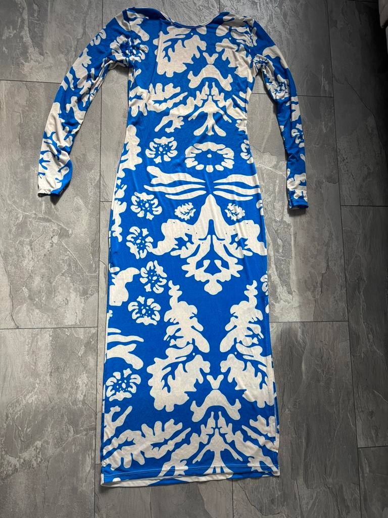 jurk met open rug, Maat 38/40 (M), Blauw, Nieuw, Ophalen of Verzenden