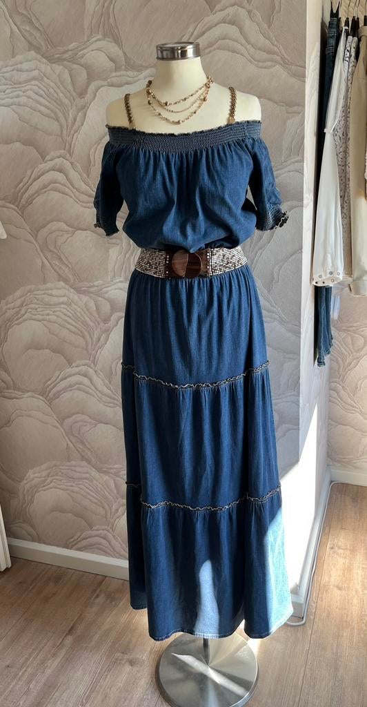 Caroline Biss 40 spijkerjurk Maxi dress Hippie Lange jurk, Maat 38/40 (M), Blauw, Ophalen of Verzenden, Zo goed als nieuw