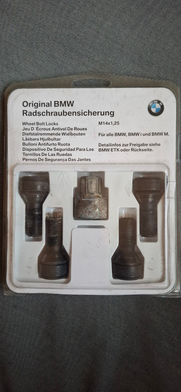 BMW set wielslotbouten M14 x 1,25, Ophalen of Verzenden, Zo goed als nieuw