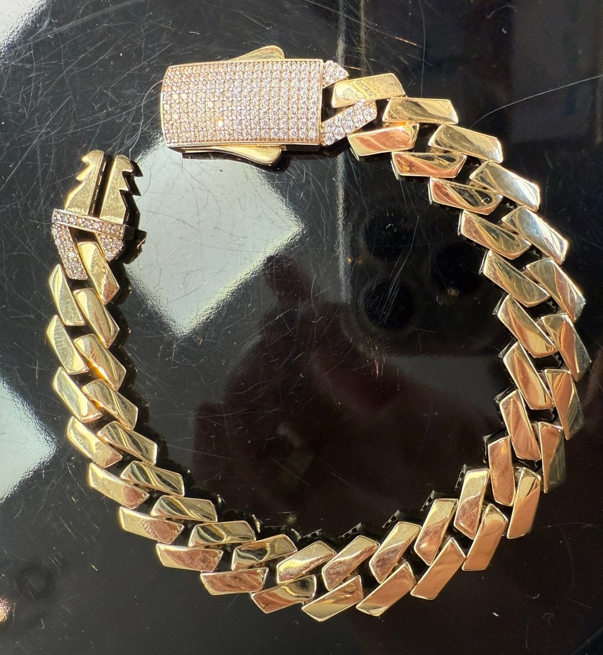 Prachtige 14k gouden moderne cuban armband, Ophalen of Verzenden, Nieuw, Goud, Goud