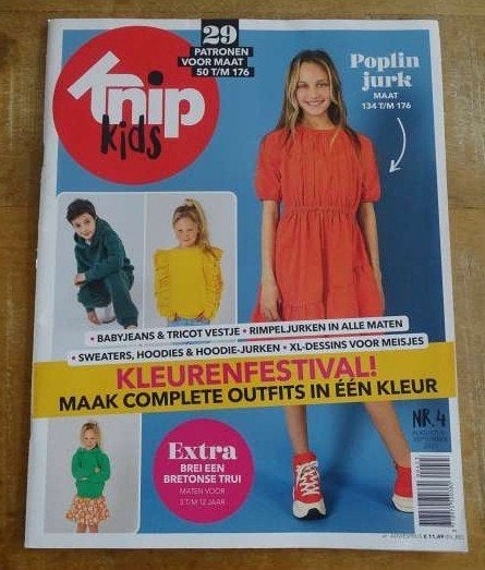 Knipkids Knippie nr. 4 augustus, september 2023 maat 50/176, Verzenden, Zo goed als nieuw, Kind, Knippie