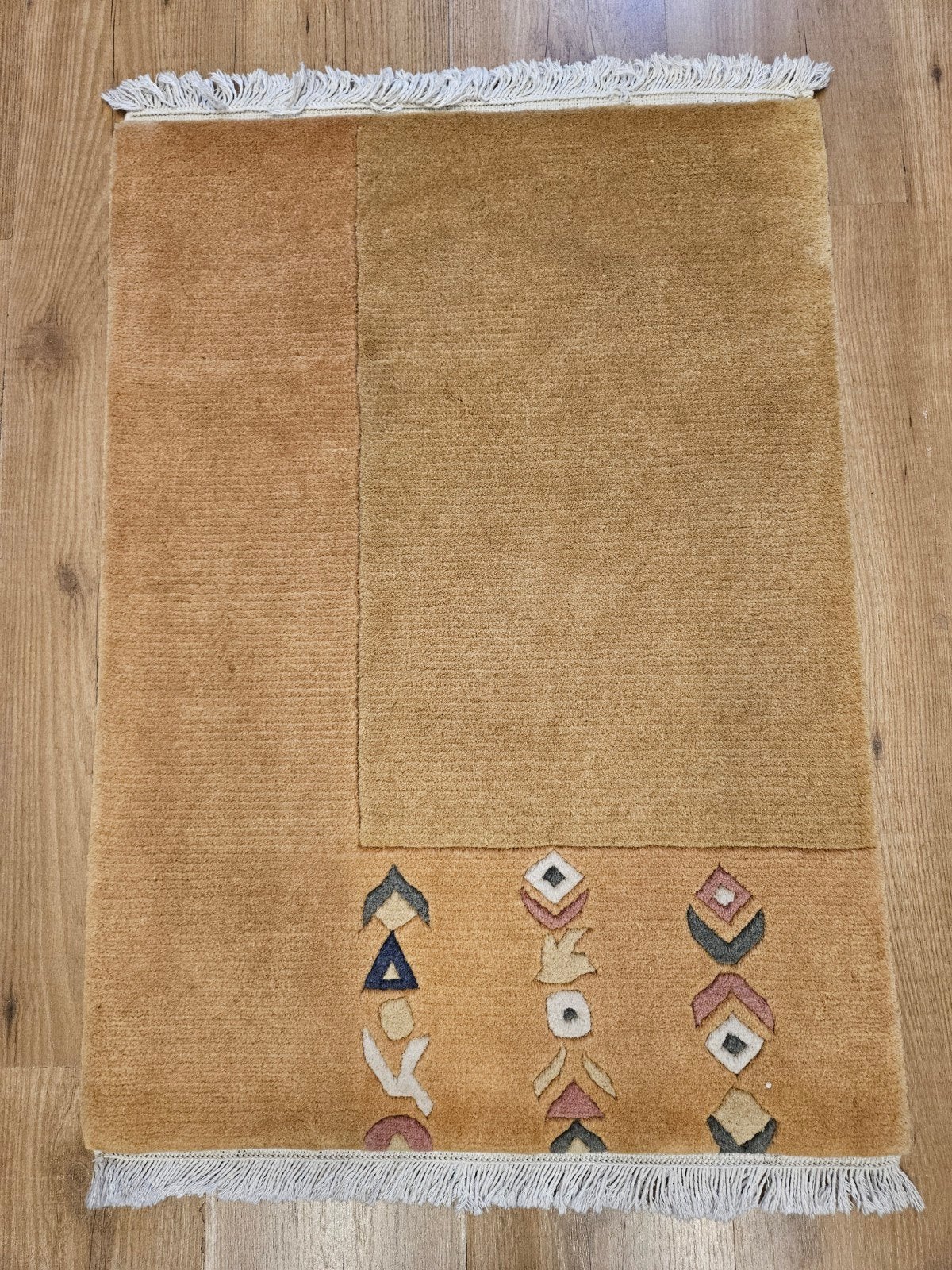 Handgeknoopt oosters tapijt modern 91x61, Info@SlatsAntiek.nl, 50 tot 100 cm, Beige, Perzisch