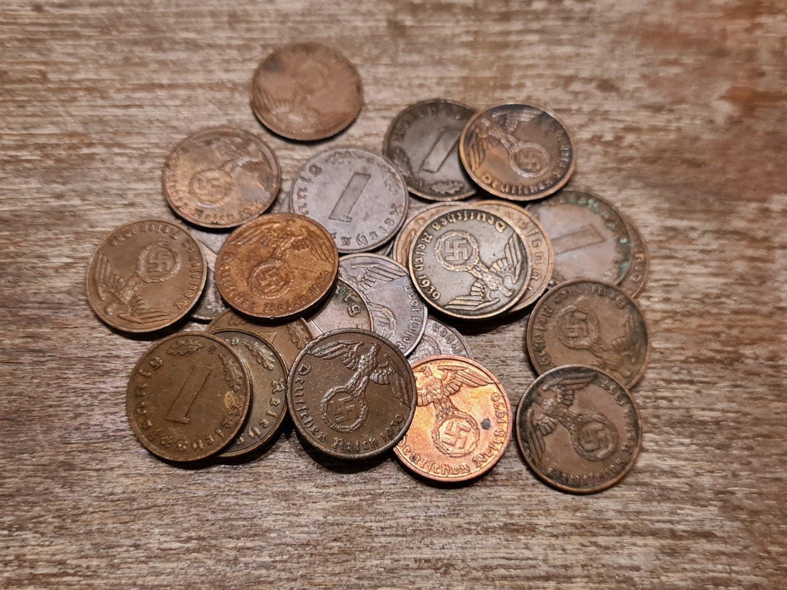 Set 20x 1 pfennig Duitsland Tweede Wereldoorlog, Ophalen of Verzenden, Overige soorten, Nederland