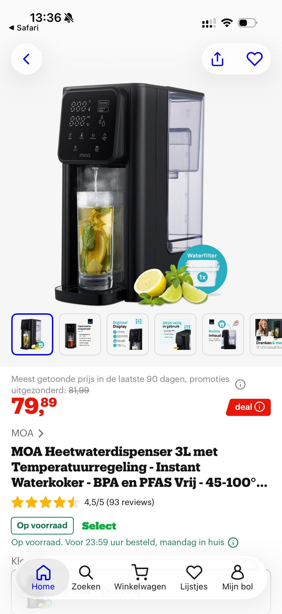 Nieuw in doos- MOA Heetwaterdispenser 3L - BPA en PFAS Vrij, 2 liter of meer, Ophalen, Nieuw