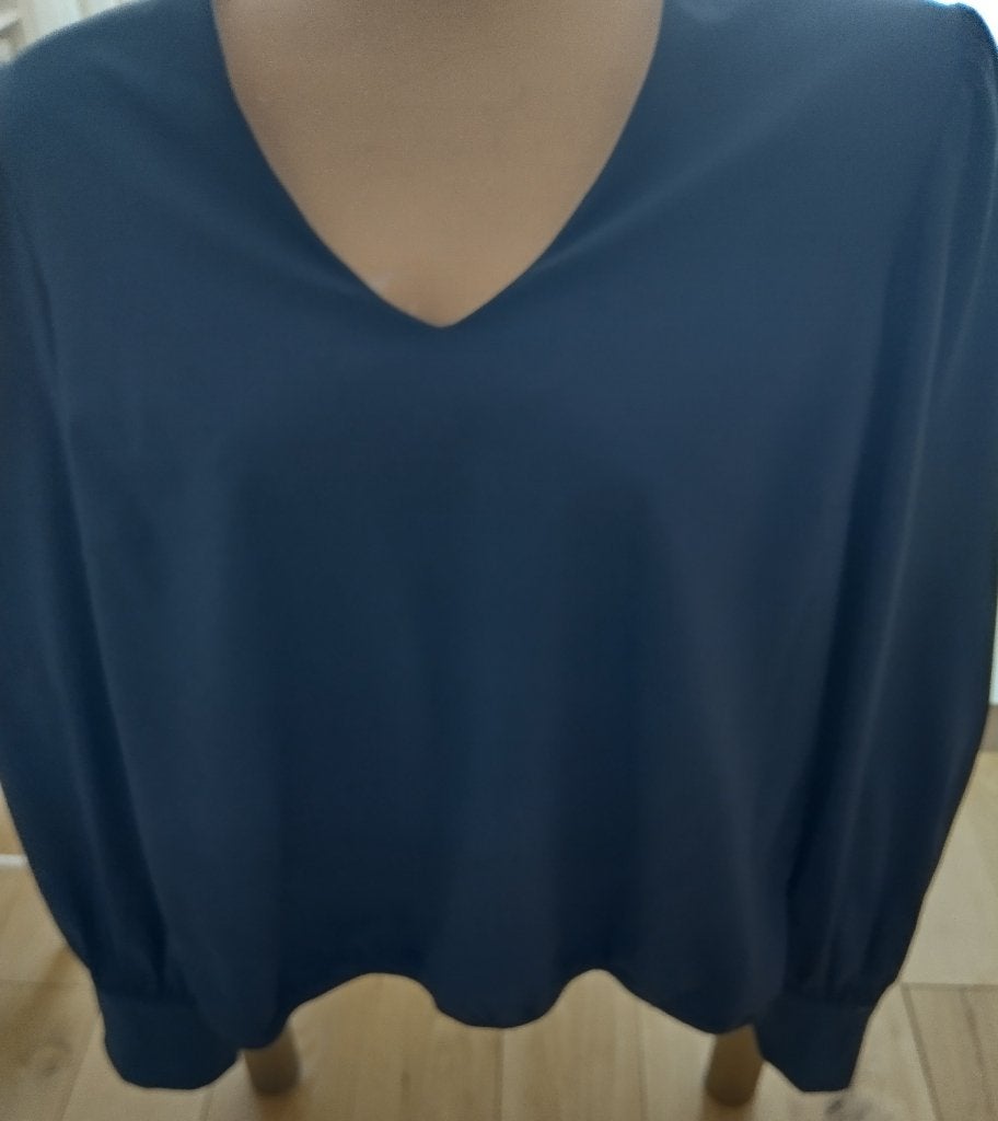 Blauwe Mi Piace travelstof top. Maat XXL, Mi Piace, Blauw, Maat 46/48 (XL) of groter, Ophalen of Verzenden