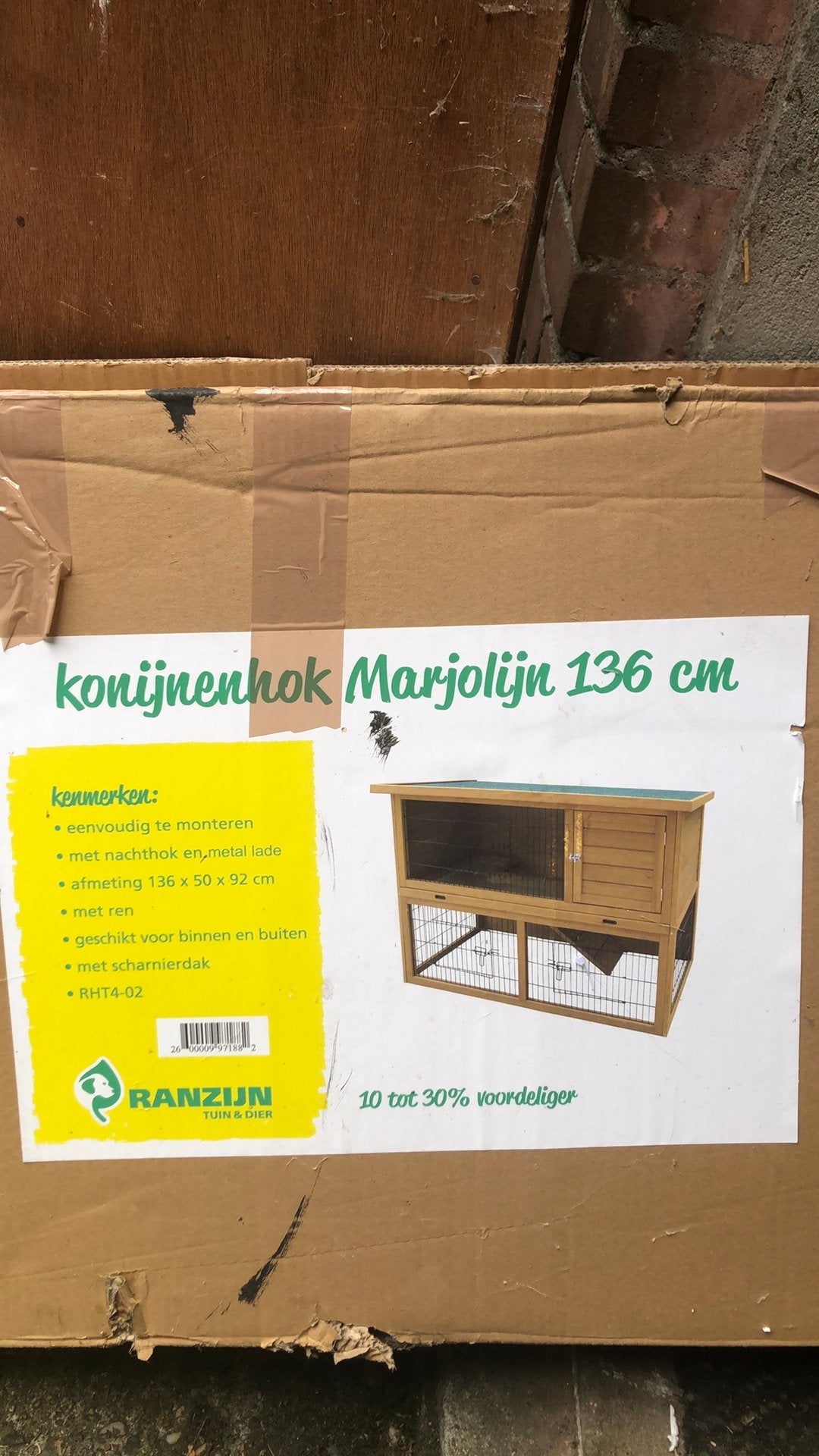 Konijnenhok, Dieren en Toebehoren, Knaagdieren en Konijnen | Hokken en Kooien, Ophalen, 110 cm of meer, ., Nieuw