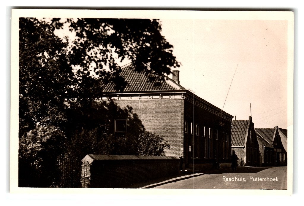Puttershoek, Raadhuis, Ophalen of Verzenden, 1940 tot 1960, Ongelopen, Zuid-Holland