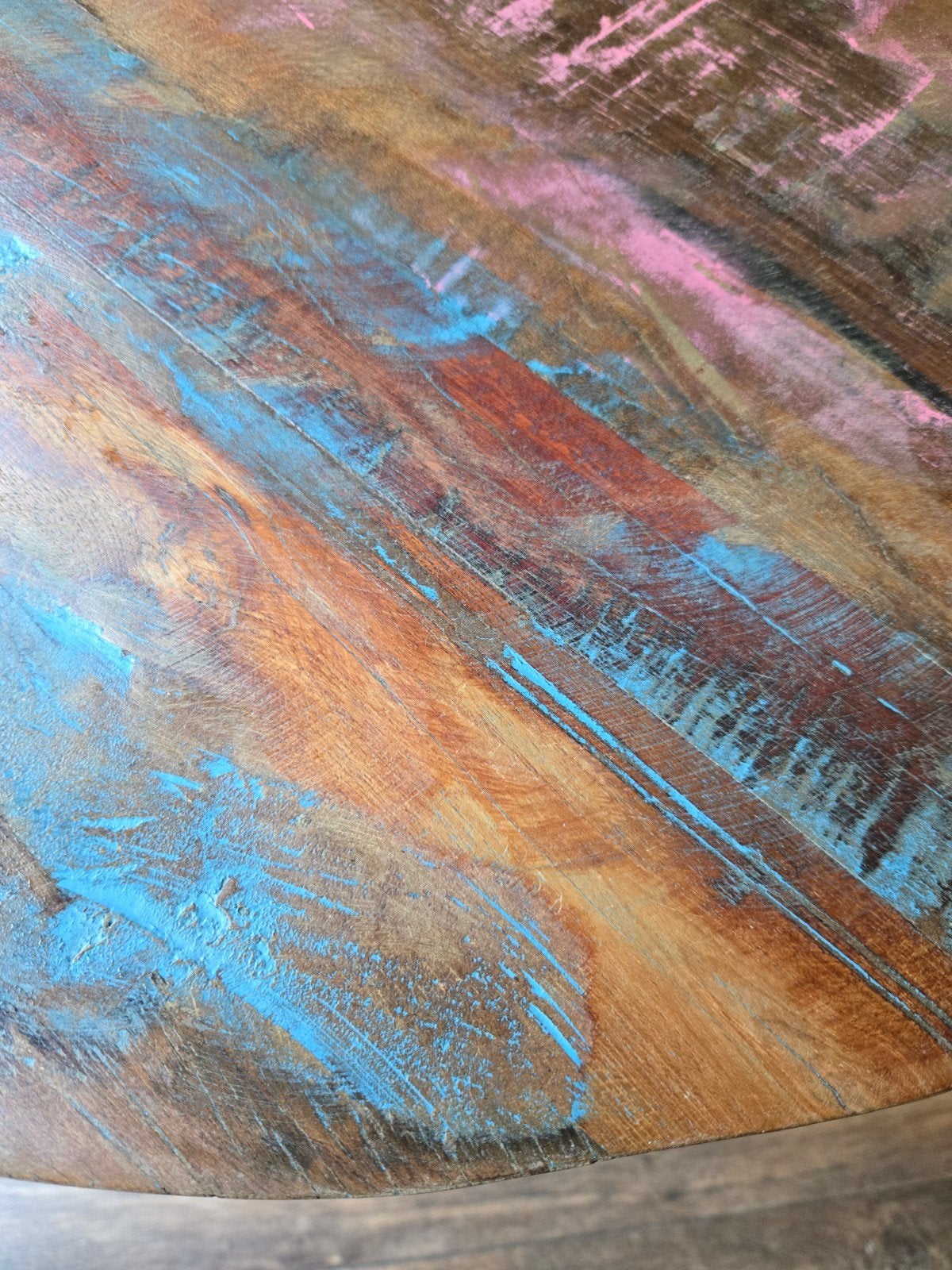 80cm ronde salontafel van gerecycled hout, Huis en Inrichting, Ophalen, 50 tot 100 cm, Rond, 50 tot 100 cm