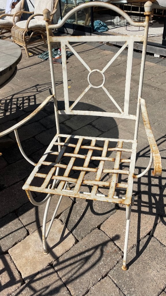 6 antiek franse bristro stoelen brocante tuinstoelen, Tuin en Terras, Tuinstoelen, Ophalen of Verzenden, Gebruikt, Metaal