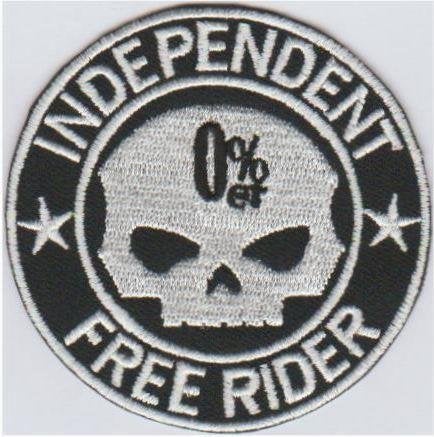 Independent Free Rider 0% patch embleem, Motoren, Verzenden