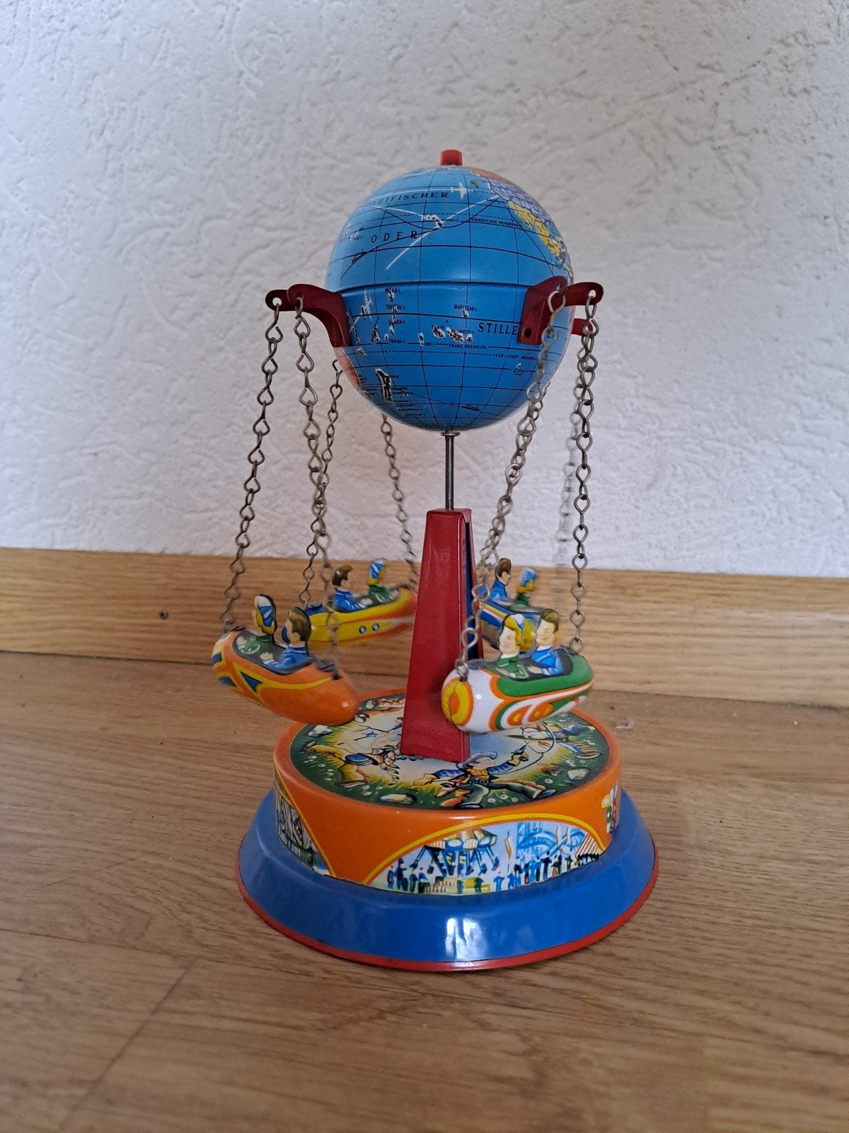 Vintage Blikken Carrousel Wereldbol Speelgoed, Ophalen of Verzenden, Gebruikt, Jongen of Meisje