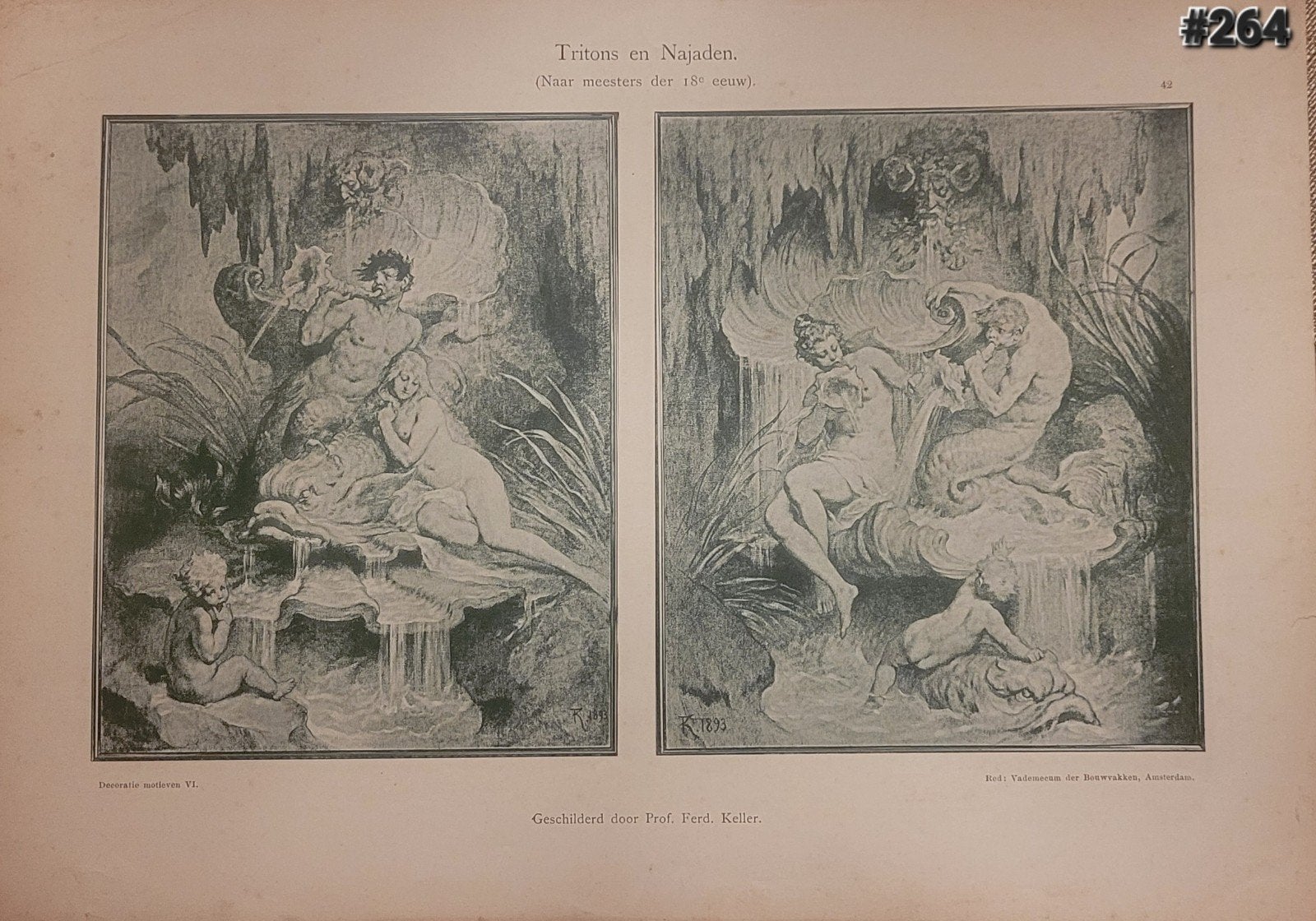 Antieke chromolitho's vademecum der bouwvakken per stuk! #12, Antiek en Kunst, Origineel, Verzenden, Overige onderwerpen, Lithografie