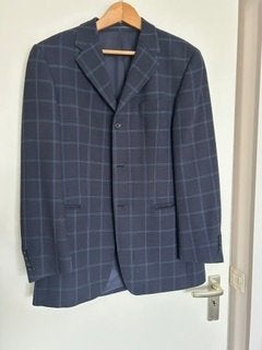 Van Gils colbert met subtiele ruit dessin, Kleding | Heren, Gedragen, Maat 48/50 (M), Blauw, Van Gils
