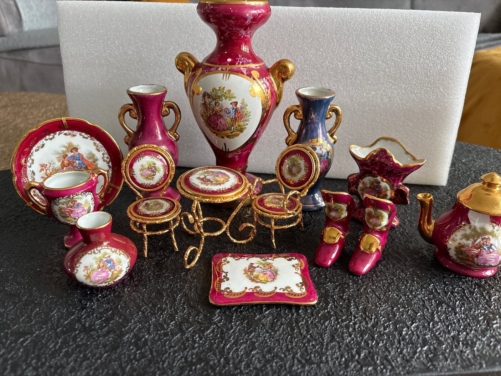 Verzameling Limoges Porselein Miniatuur Servies, Ophalen