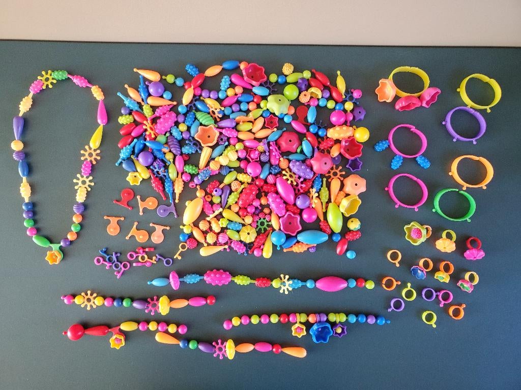 Klik kralen voor ketting, armband of ring - 200+ onderdelen, Ophalen of Verzenden, Zo goed als nieuw, Bouwen