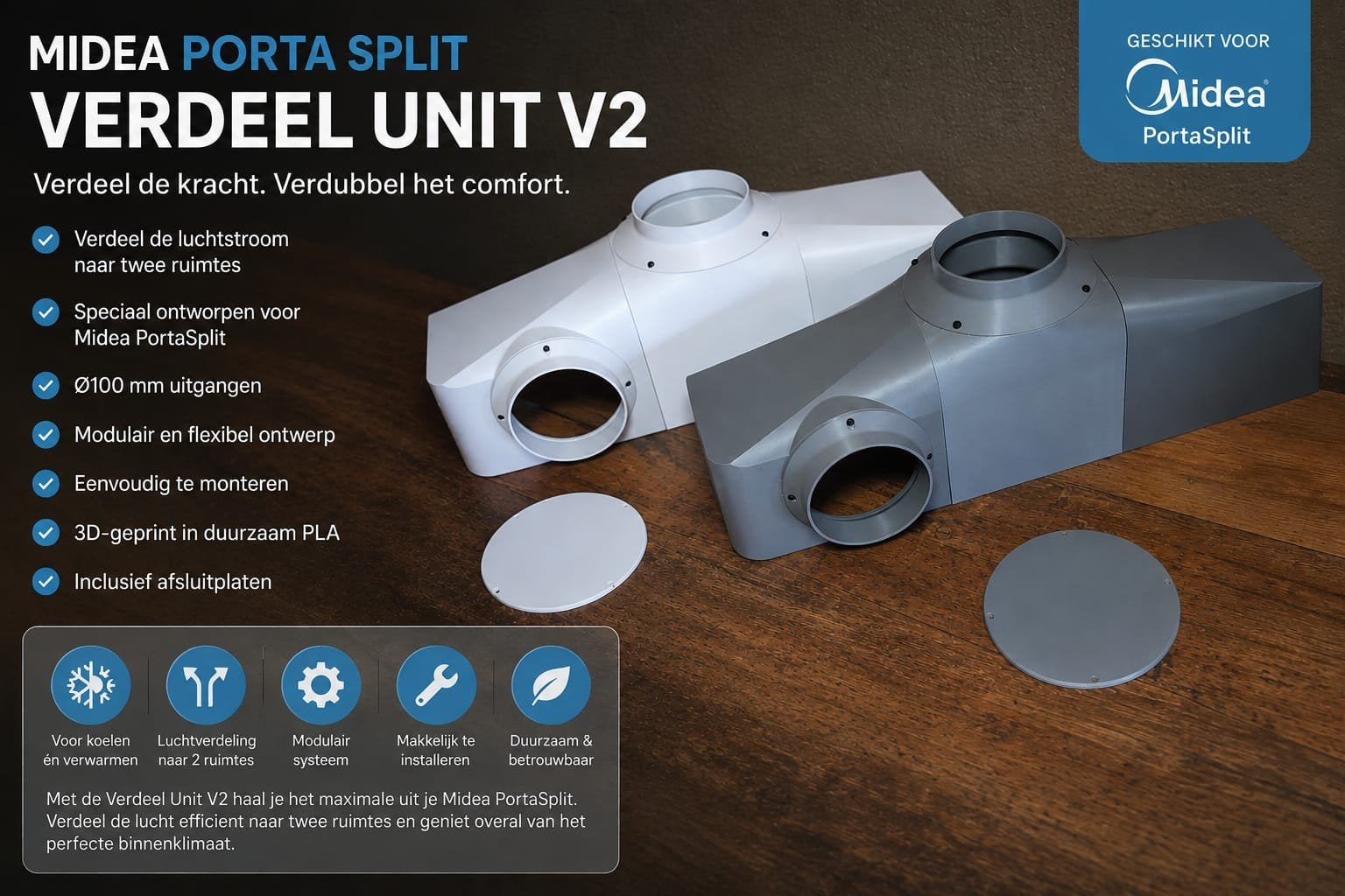 Verdeel unit Midea Porta Split V2, Witgoed en Apparatuur, Airco's, Ophalen