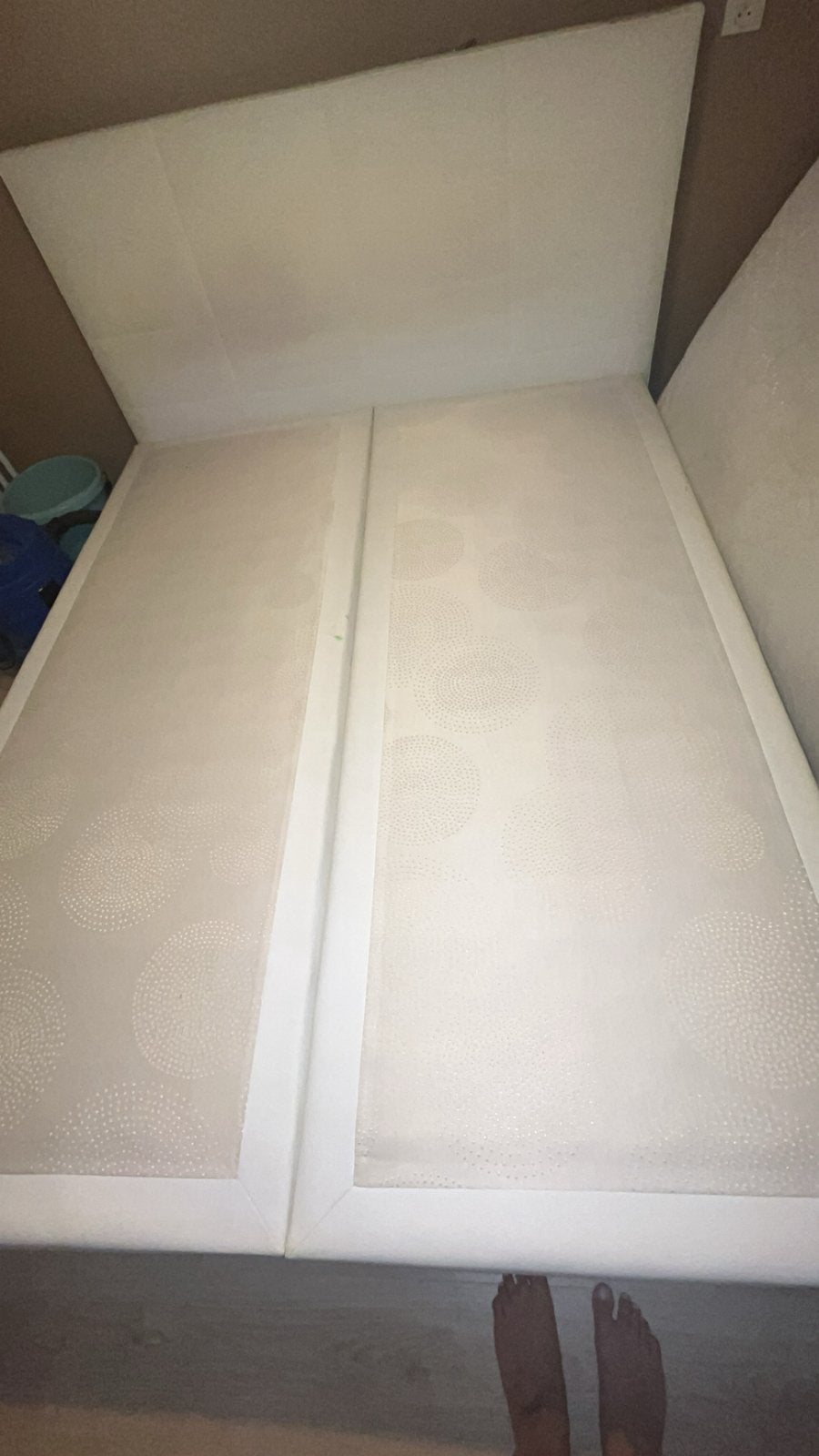 Witte boxspring, Ophalen, Zo goed als nieuw, Tweepersoons, 160 cm