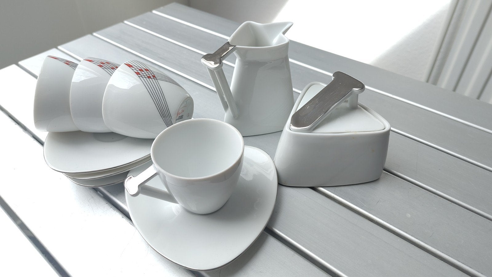 Mokka koffieservies Studio Carlsbad Tsjechoslowakije., Huis en Inrichting, Keuken | Servies, Gebruikt, Overige merken, Onbekend