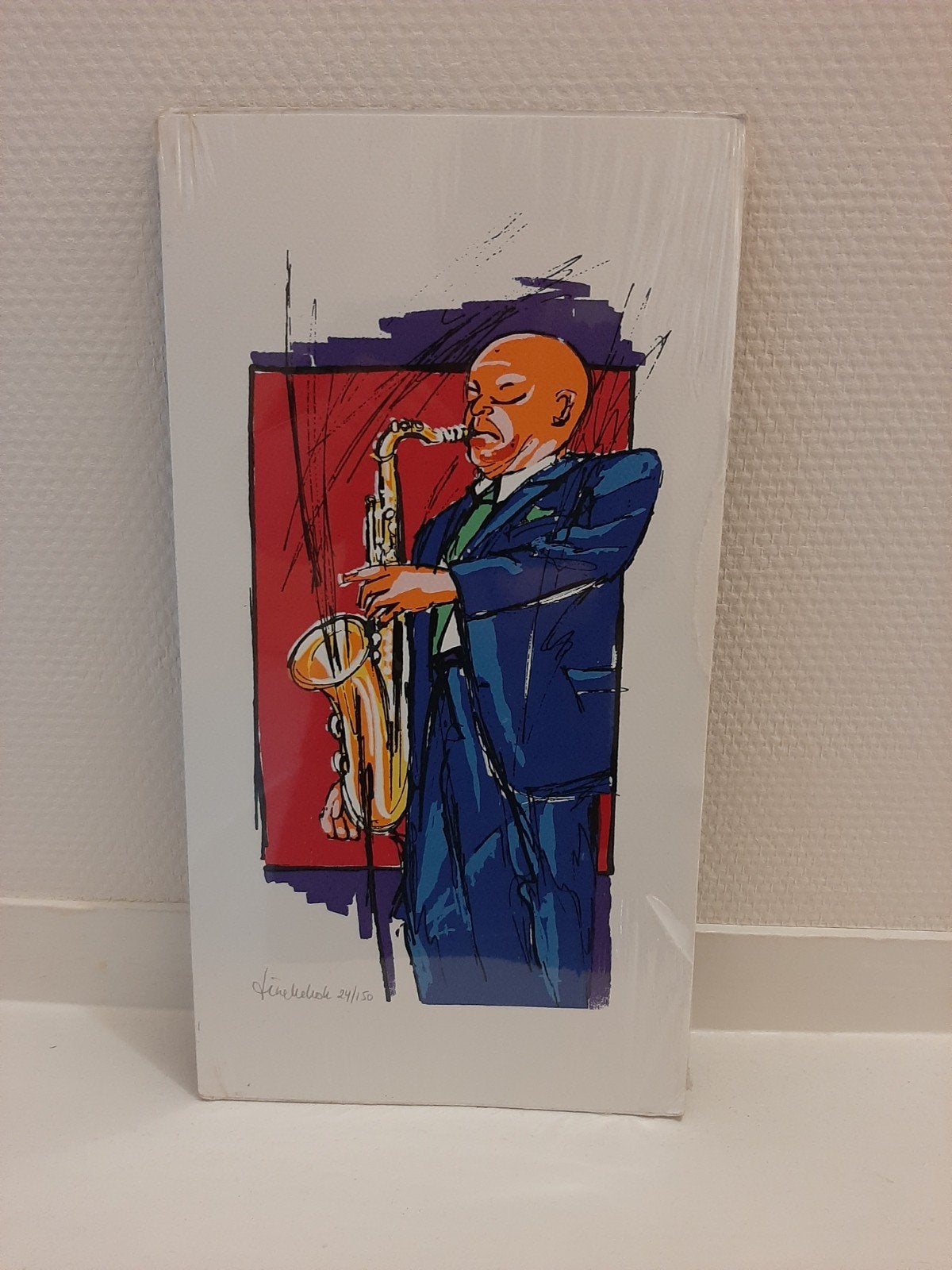 Zeefdruk jazz muzikant, Ophalen of Verzenden
