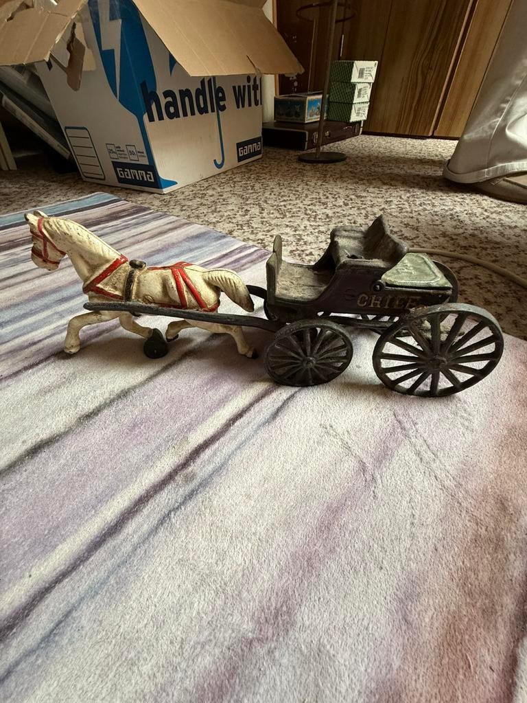 PAARD & WAGEN, gietijzer, PD Chieftain., Antiek en Kunst, Antiek | Speelgoed, Ophalen of Verzenden