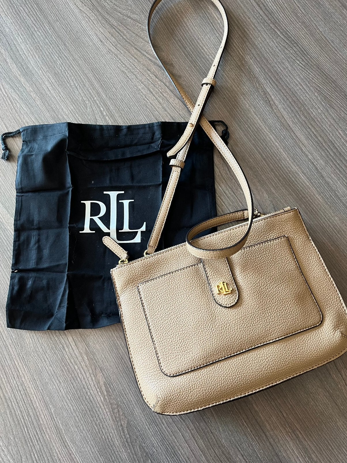 Ralph Lauren crossbody tas in camel., Ophalen of Verzenden, Zo goed als nieuw, Bruin, Schoudertasje