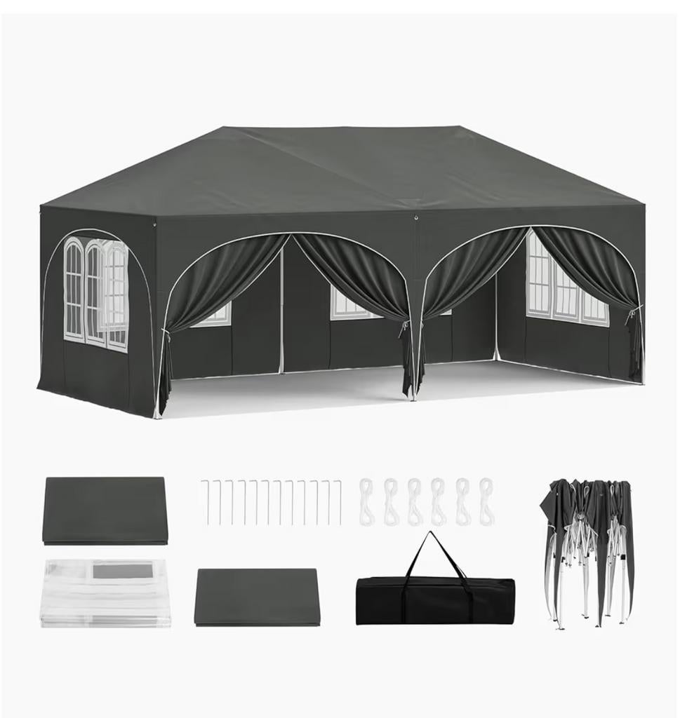 WOLTU Paviljoen 3x6m met 6 zijwanden, z.g.a.n., Tuin en Terras, Ophalen, Opvouwbaar, 2 meter of meer, Zo goed als nieuw