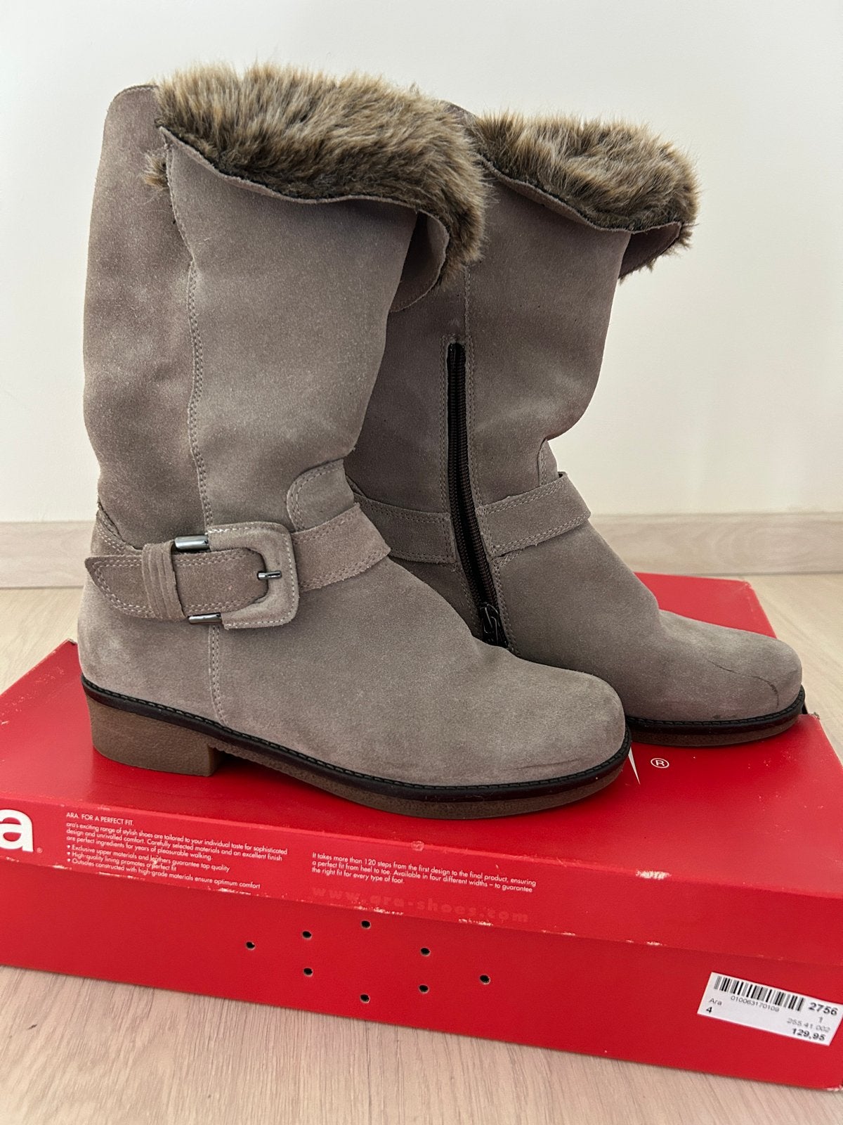 Ara Montana Stiefel - Taupe echte suède laarzen met bont, Kleding | Dames, Schoenen, Ophalen of Verzenden, Nieuw, Beige, Lage of Enkellaarzen