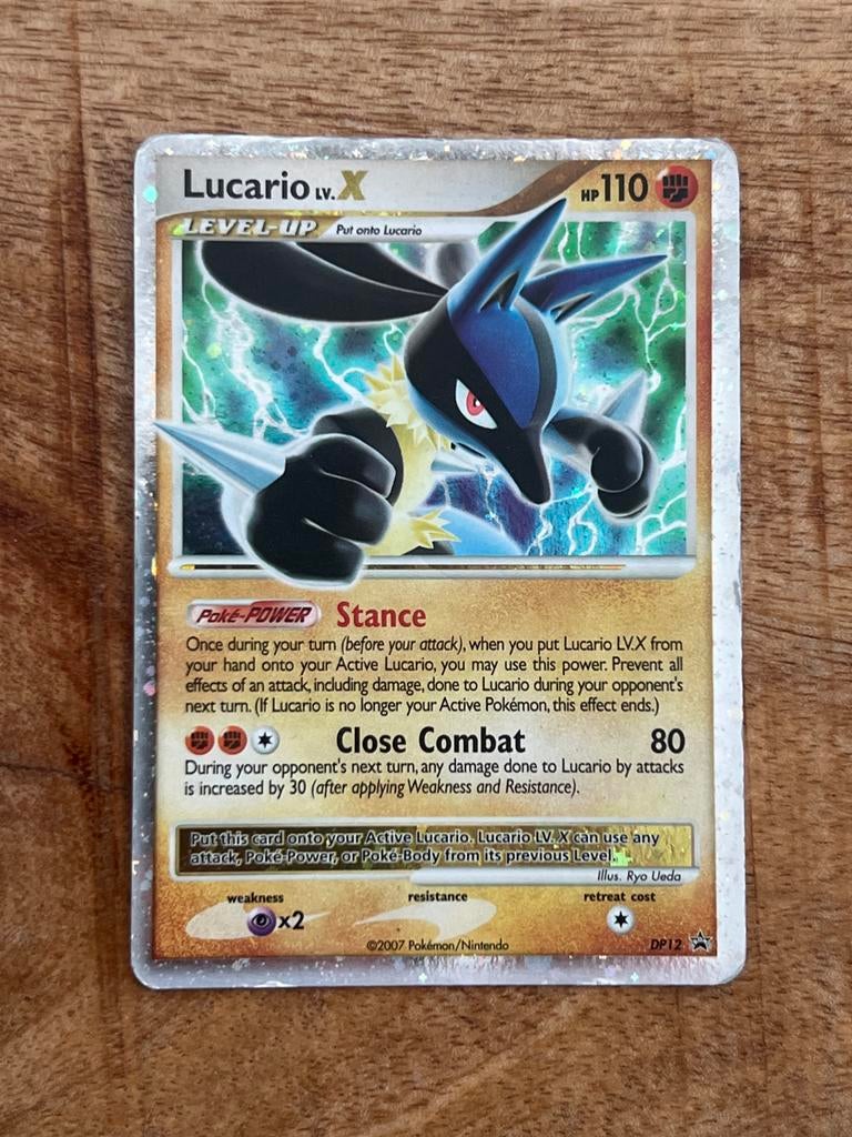 Lucario LV.X Pokémon Kaart - Foil (2007), Ophalen of Verzenden, Gebruikt, Losse kaart, Foil