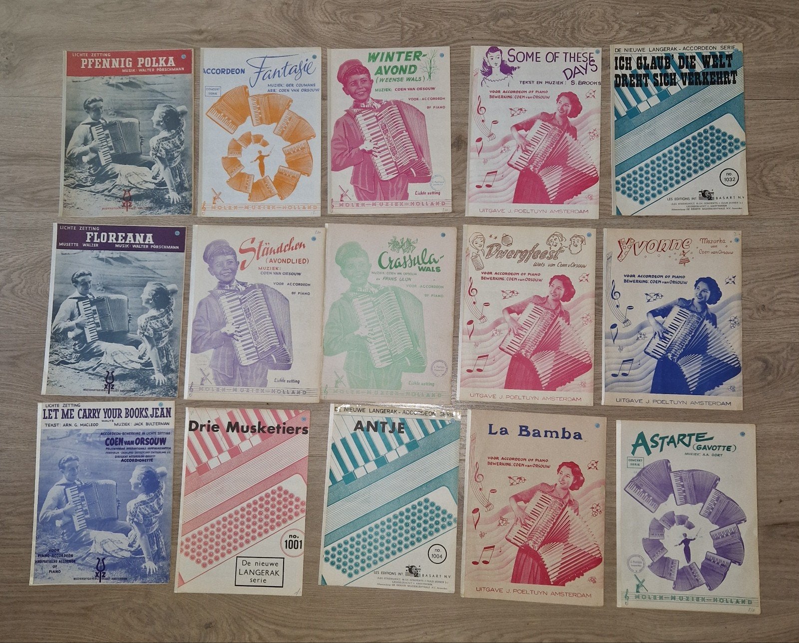 15x vintage Accordeon bladmuziek- diverse Genres, Gebruikt, Overige genres, Overige soorten, Ophalen of Verzenden