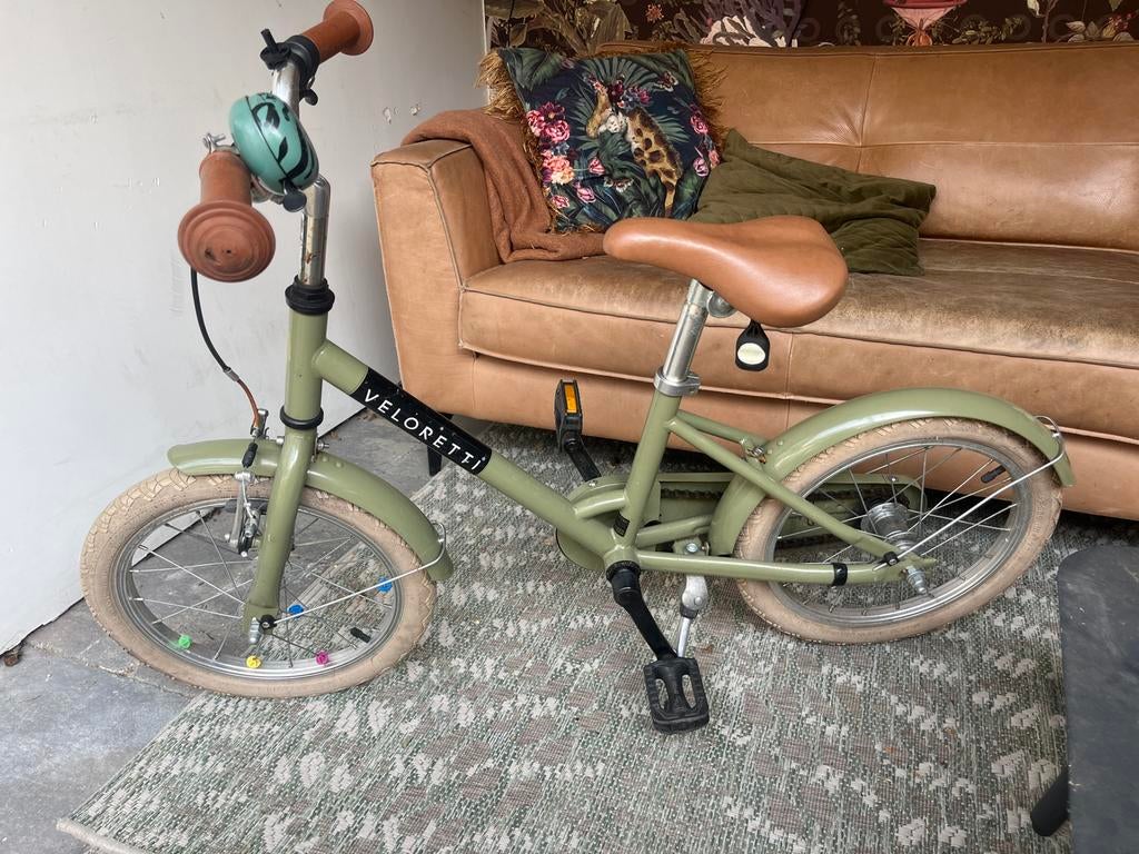 Veloretti kinderfiets 16 inch groen, Fietsen en Brommers, Fietsen | Kinderfietsjes, Ophalen, Zo goed als nieuw, Velgrem, 16 tot 20 inch