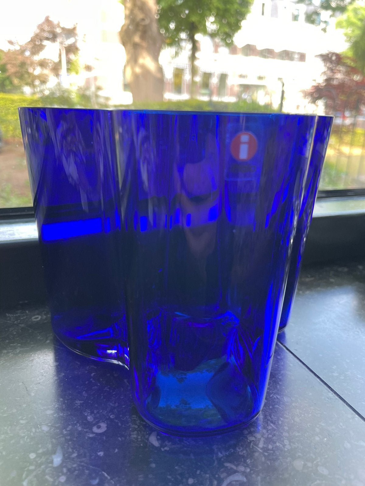 Iittala Alvar Aalto tafelvaas 12 cm kobaltblauw, Ophalen of Verzenden, Zo goed als nieuw