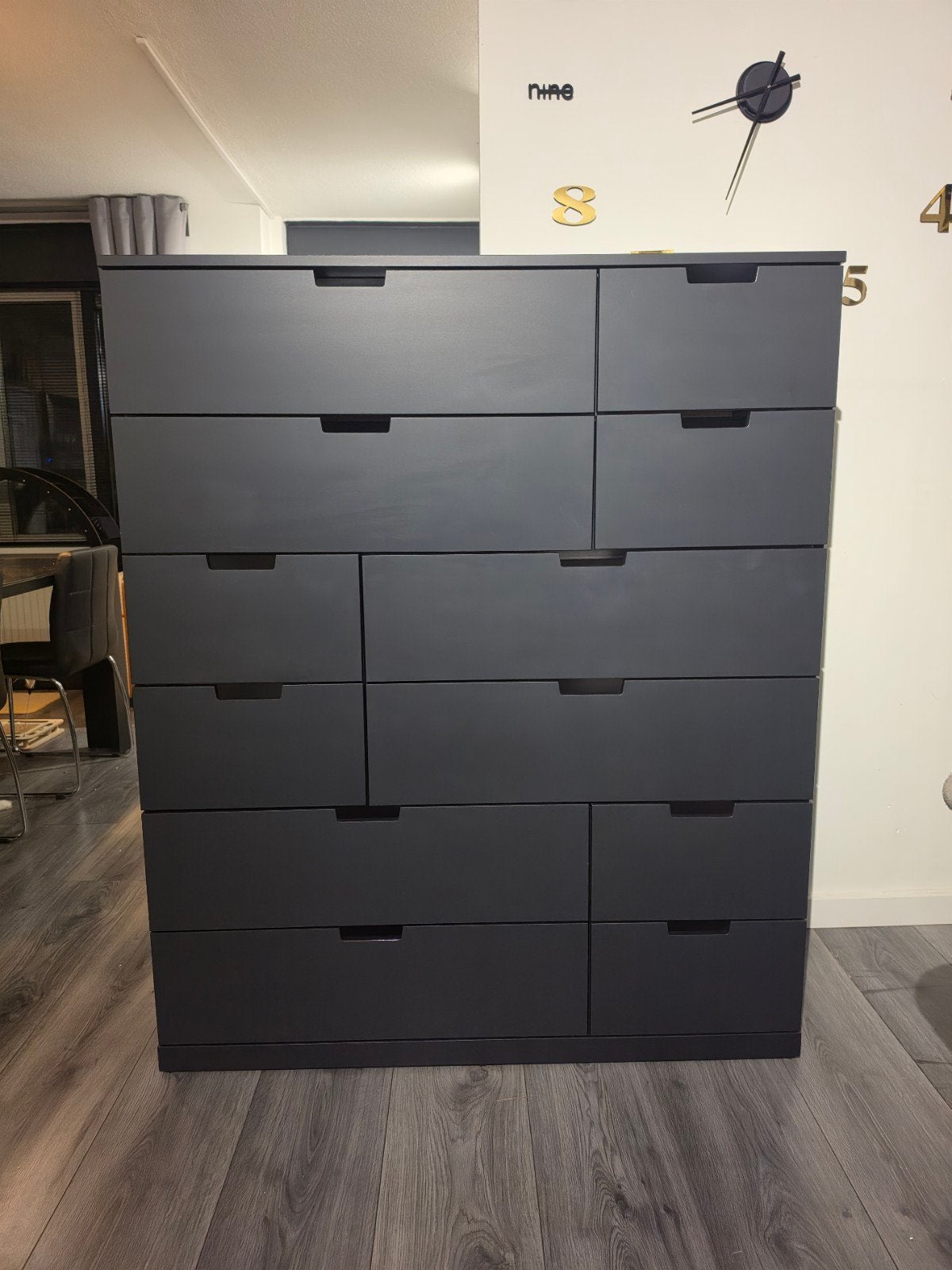 Z.G.A.N. Ikea Nordli ladekast antraciet met 12 lades., Ophalen, 5 laden of meer, Zo goed als nieuw, Minder dan 100 cm