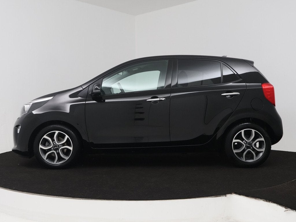 Kia Picanto 1.0 DPi DynamicPlusLine AMT | Climate Control |, Auto's, Stof, Gebruikt, 4 stoelen, Zwart