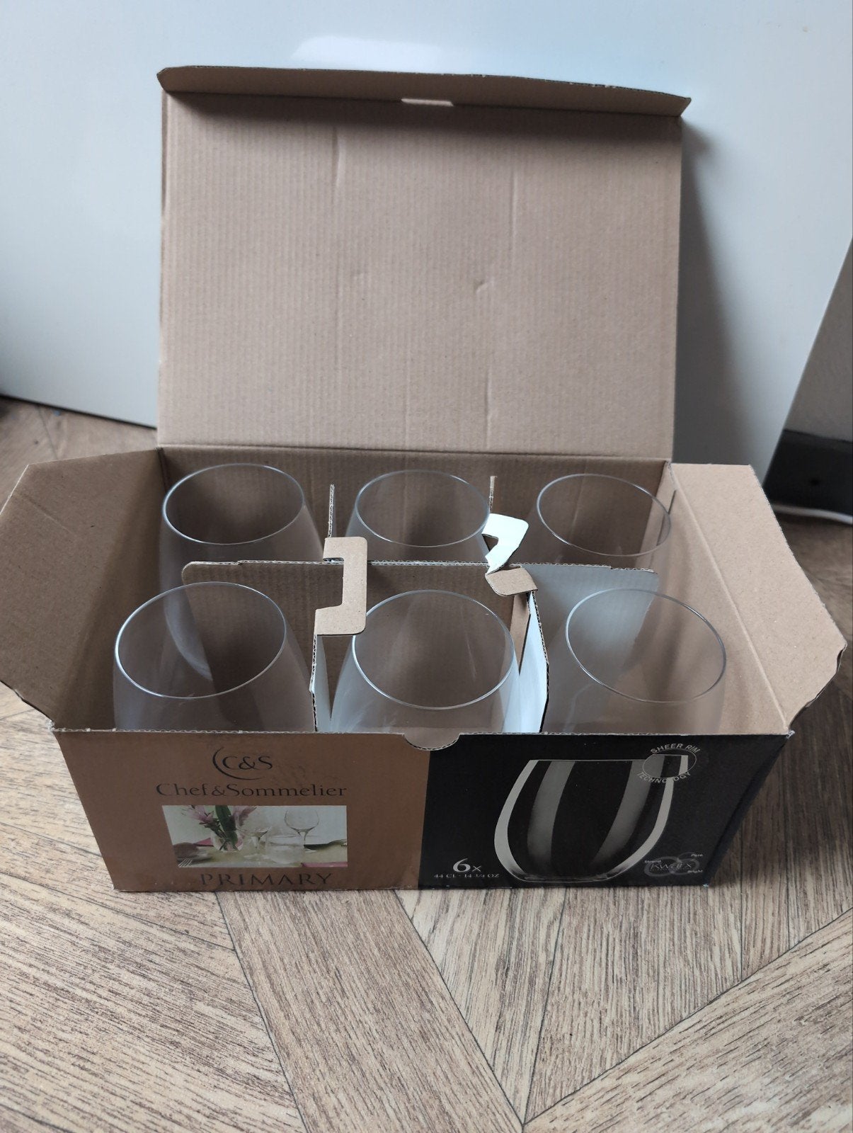 6 Chef&Sommelier Primary glazen 44cl Kwarx - Nieuw, Ophalen, Nieuw, Glas