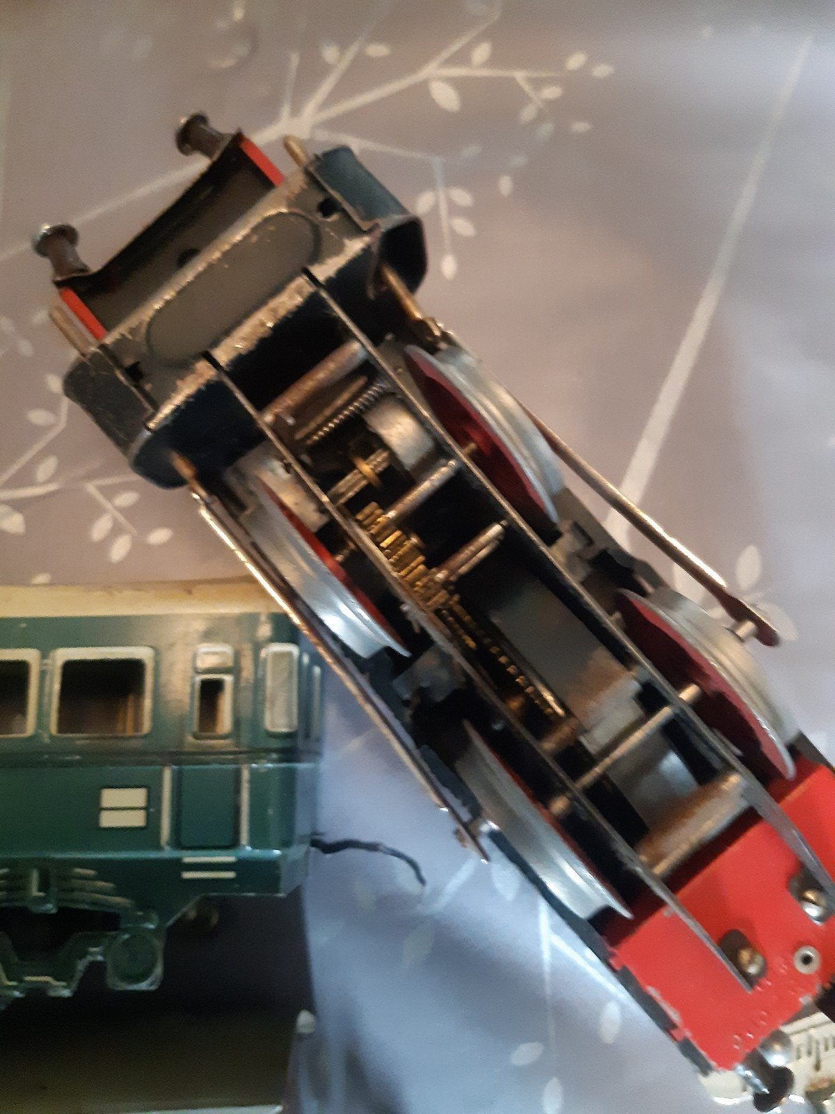 brocante blikken trein met rails e.d.rond 1950 Fleischmann, Ophalen of Verzenden, Gebruikt, Gelijkstroom, Fleischmann